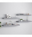 Floating Wall Shelves 4 pcs Grey 80x23.5x3.8 cm MDF
