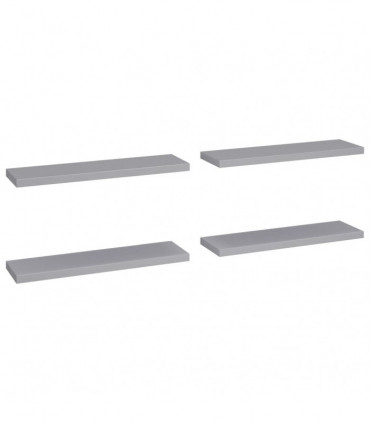 Floating Wall Shelves 4 pcs Grey 90x23.5x3.8 cm MDF
