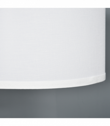 Floor Lamp with Linen Lampshade Round Base for Living Room Bedroom - White