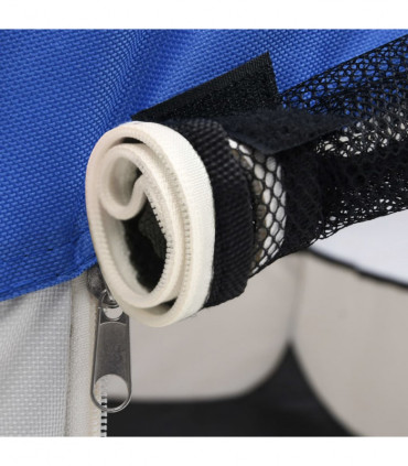 Foldable Dog Playpen with Carrying Bag Blue 110x110x58 cm