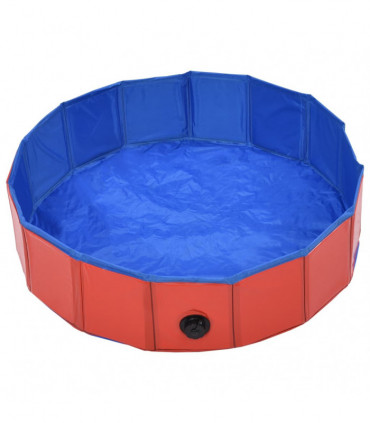 Foldable Dog Swimming Pool Red 80x20 cm PVC