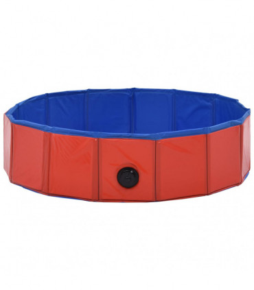 Foldable Dog Swimming Pool Red 80x20 cm PVC