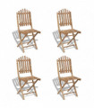 Foldable Outdoor Chairs Bamboo 4 pcs