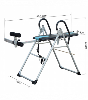 Foldable Therapy Gravity Inversion Table AB Exercise Bench Home Fitness HOMCOM