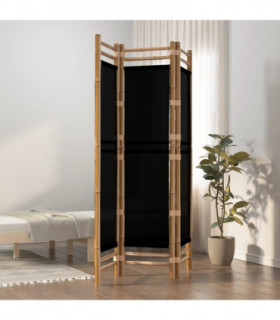 Folding 3-Panel Room Divider 120 cm Bamboo and Canvas