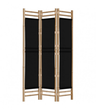 Folding 3-Panel Room Divider 120 cm Bamboo and Canvas