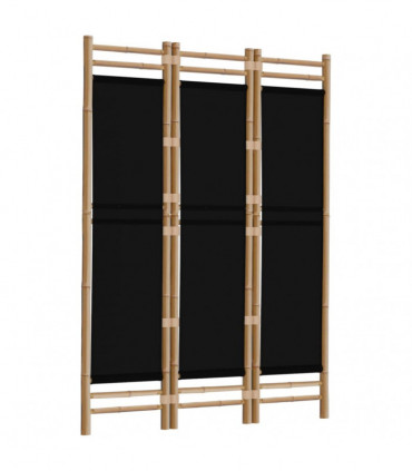 Folding 3-Panel Room Divider 120 cm Bamboo and Canvas