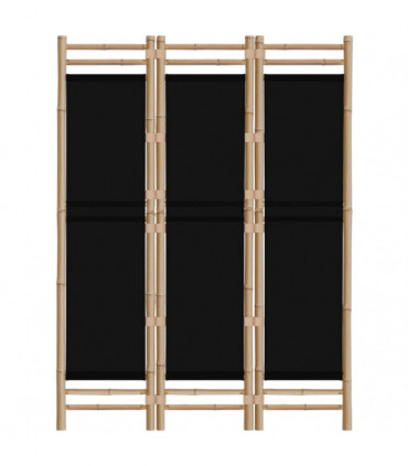 Folding 3-Panel Room Divider 120 cm Bamboo and Canvas