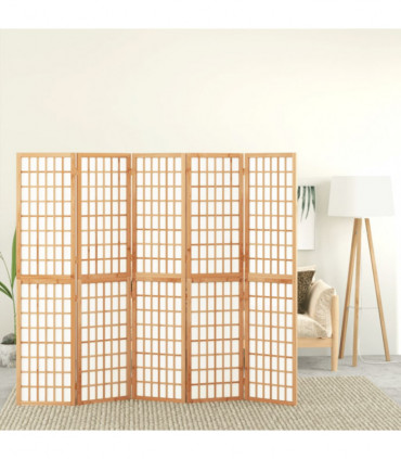 Folding 5-Panel Room Divider Japanese Style 200x170 cm