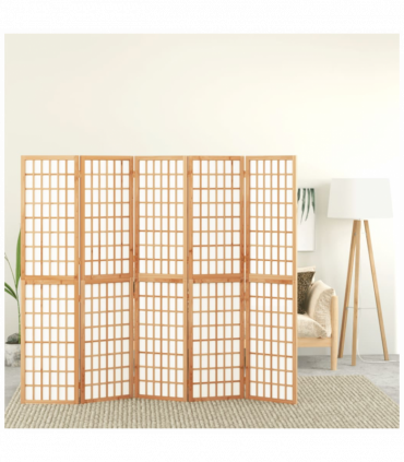 Folding 5-Panel Room Divider Japanese Style 200x170 cm