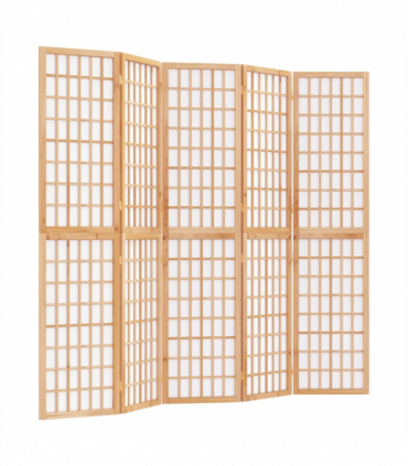 Folding 5-Panel Room Divider Japanese Style 200x170 cm