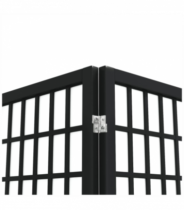 Folding 6-Panel Room Divider Japanese Style 240x170 cm Black