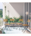 vidaXL Folding Bistro Chair 4 pcs Solid Acacia Wood