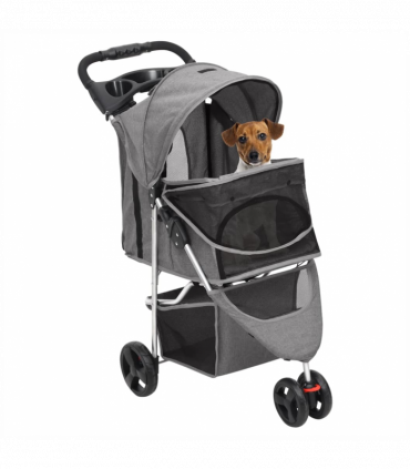 Folding Dog Stroller Grey 80x46x98 cm Oxford Fabric