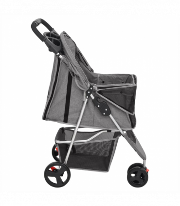 Folding Dog Stroller Grey 80x46x98 cm Oxford Fabric