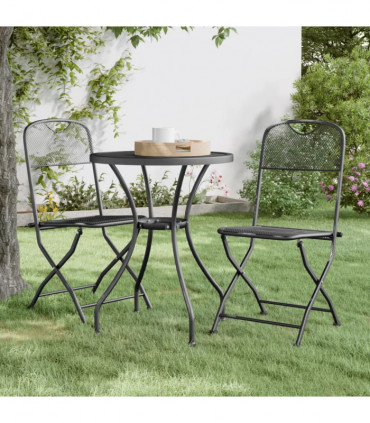 Folding Garden Chairs 2 pcs Expanded Metal Mesh Anthracite
