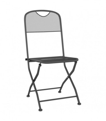 Folding Garden Chairs 2 pcs Expanded Metal Mesh Anthracite