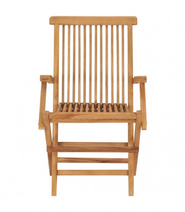 Folding Garden Chairs 2 pcs Solid Teak Wood