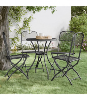Folding Garden Chairs 4 pcs Expanded Metal Mesh Anthracite