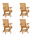 Folding Garden Chairs 4 pcs Solid Teak Wood