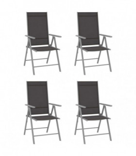 Folding Garden Chairs 4 pcs Textilene Black