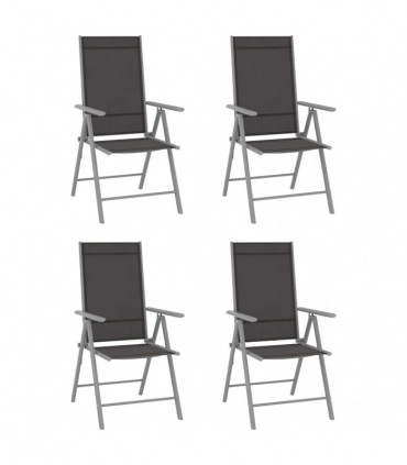 Folding Garden Chairs 4 pcs Textilene Black