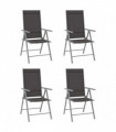 Folding Garden Chairs 4 pcs Textilene Black