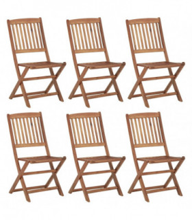 Folding Garden Chairs 6 pcs Solid Acacia Wood