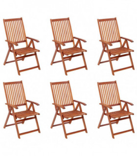 Folding Garden Chairs 6 pcs Solid Acacia Wood