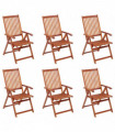 Folding Garden Chairs 6 pcs Solid Acacia Wood