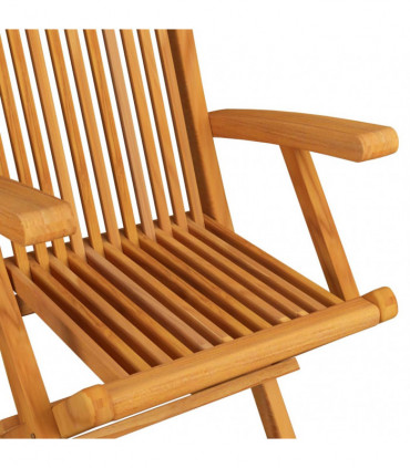 Folding Garden Chairs 6 pcs Solid Teak Wood