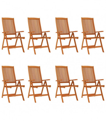 Folding Garden Chairs 8 pcs Solid Wood Eucalyptus