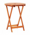 Folding Garden Table Ø60x75 cm Solid Eucalyptus Wood