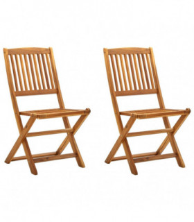 Folding Outdoor Chairs 2 pcs Solid Acacia Wood