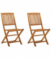 Folding Outdoor Chairs 2 pcs Solid Acacia Wood