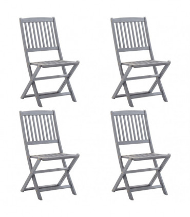 Folding Outdoor Chairs 4 pcs Solid Acacia Wood