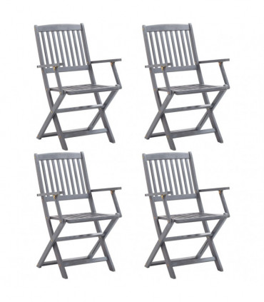vidaXL Folding Outdoor Chairs 4 pcs Solid Acacia Wood