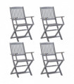 vidaXL Folding Outdoor Chairs 4 pcs Solid Acacia Wood