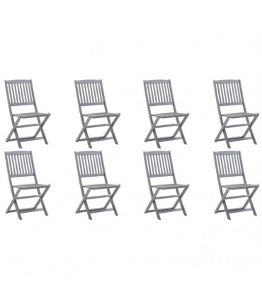 vidaXL Folding Outdoor Chairs 8 pcs Solid Acacia Wood