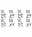 vidaXL Folding Outdoor Chairs 8 pcs Solid Acacia Wood