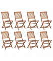 vidaXL Folding Outdoor Chairs 8 pcs Solid Acacia Wood