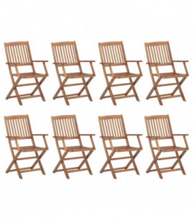 Folding Outdoor Chairs 8 pcs Solid Acacia Wood