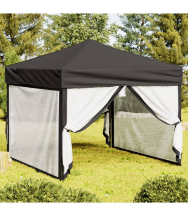 Folding Party Tent with Sidewalls Anthracite 3x3 m