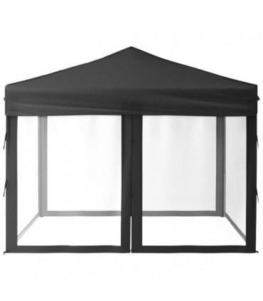 Folding Party Tent with Sidewalls Anthracite 3x3 m
