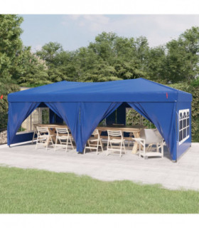Folding Party Tent with Sidewalls Blue 3x6 m
