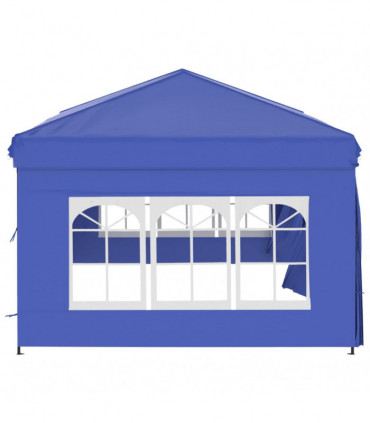 Folding Party Tent with Sidewalls Blue 3x6 m
