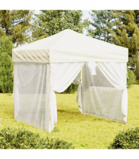 Folding Party Tent with Sidewalls Cream 2x2 m