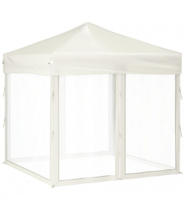 Folding Party Tent with Sidewalls Cream 2x2 m