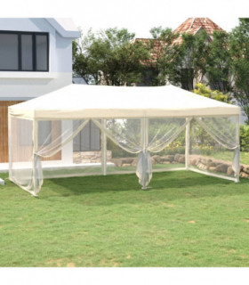 Folding Party Tent with Sidewalls Cream 3x6 m