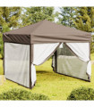 Folding Party Tent with Sidewalls Taupe 3x3 m